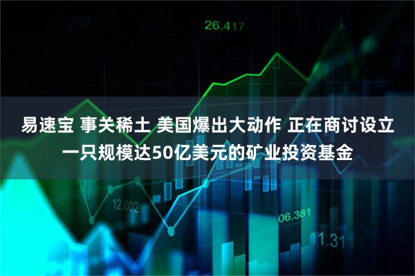 易速宝 事关稀土 美国爆出大动作 正在商讨设立一只规模达50亿美元的矿业投资基金