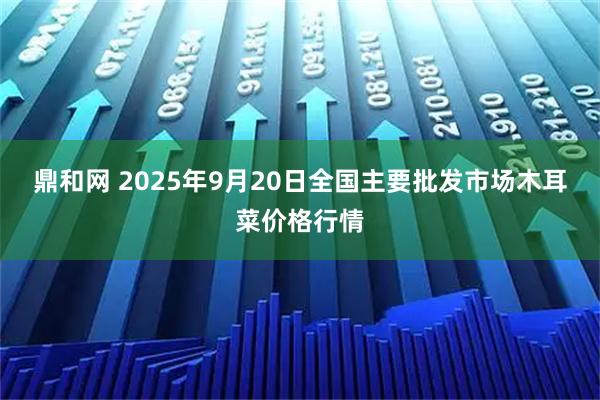 鼎和网 2025年9月20日全国主要批发市场木耳菜价格行情